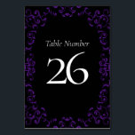 Lila Black Swirl Gothic Wedding Tischnummer<br><div class="desc">Unser schönes,  wirbelfarbenes Design verleiht dieser lila-schwarz-gotischen Hochzeitskollektion ein modernes Element. Ideal für eine dunkle Hochzeit oder Halloween-Affäre.</div>