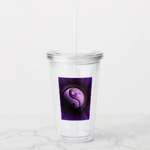 Lila & Black Yin-Yang Acryltrinkbecher