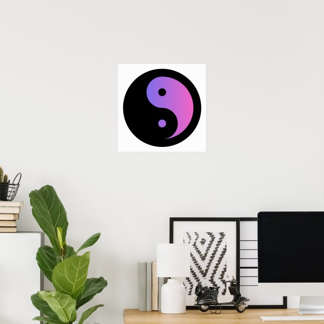 Lila-Black Ying Yang Poster Paper (Matte) (Heimbüro)