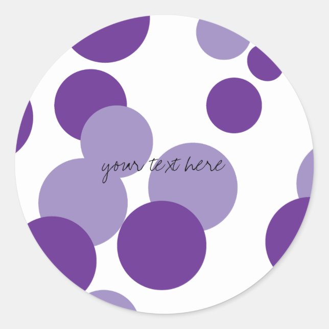 Lila Blasen Muster Party Sticker (Vorderseite)
