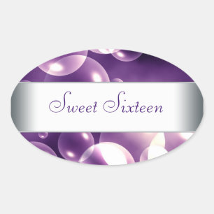 Lila-Blasen-Umschlag-Siegel-Partygeschenk-Etikette Ovaler Aufkleber