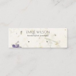 Lila Blatt mit Handarbeit Mini Visitenkarte