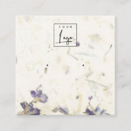 Lila Blatt mit Handarbeit Quadratische Visitenkarte