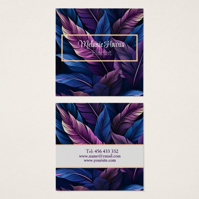 lila Blätter federn botanische (Vorne & Hinten)