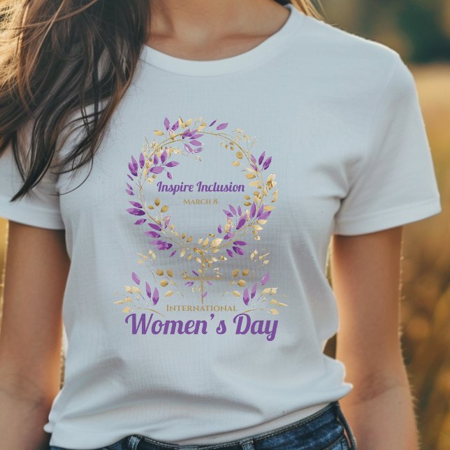 Lila Blätter Frauentag T-Shirt (Von Creator hochgeladen)