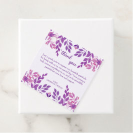 Lila Blätter Hochzeitthema Geschenkanhänger