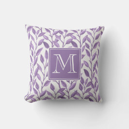 Lila Blätter Personalisiert Monogramm Kissen