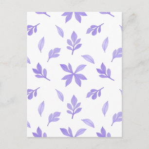 Lila Blätter und florale Motive Postkarte