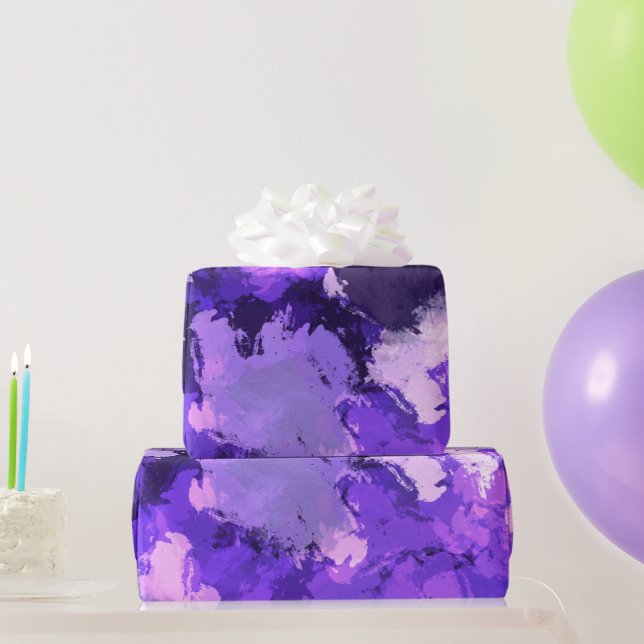 Lila Blau & Cool Moderne Elegantes Design Geschenkpapier (Partygeschenke)