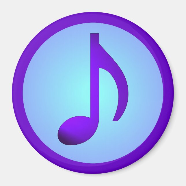 Lila Blau Einfach elegante Musiknote Magnet (Vorne)