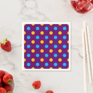 Lila Blau Gelb Punkte Design Serviette