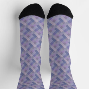 Lila Blau Geometrisches Muster Socken