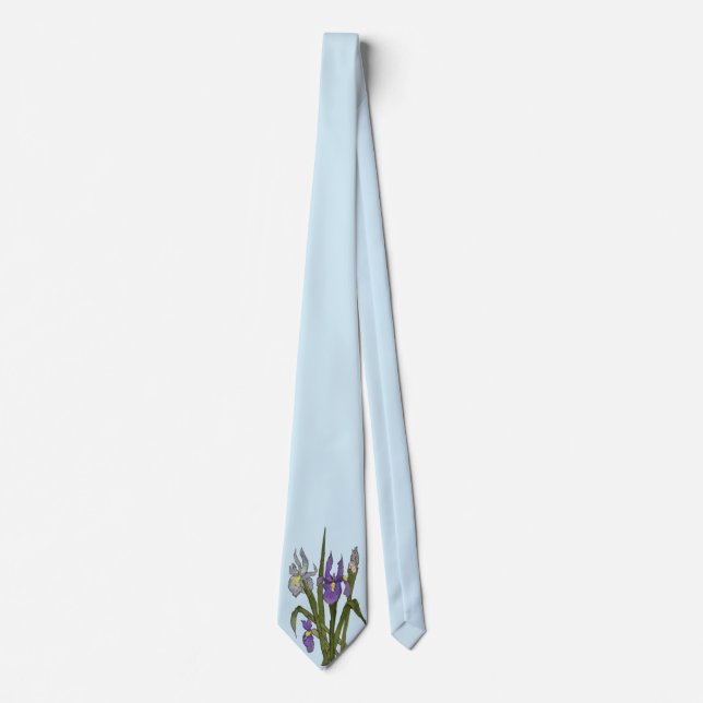Lila & blau Iris Wasserfarbenhochzeit Krawatte (Vorderseite)