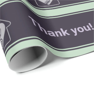 Lila & blau - Kundenlogo & Vielen Dank für Ihr Int Geschenkpapier