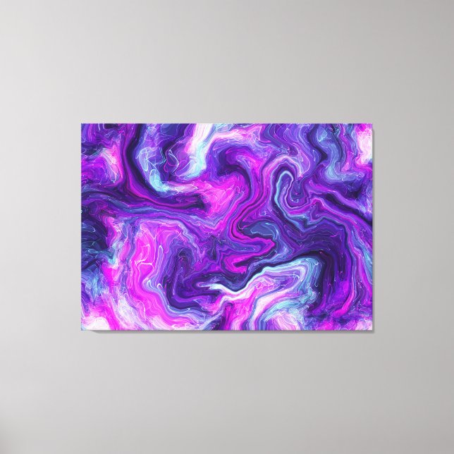 Lila, blau, rosa Flüssigkeiten Kunst Leinwanddruck (Vorderseite)