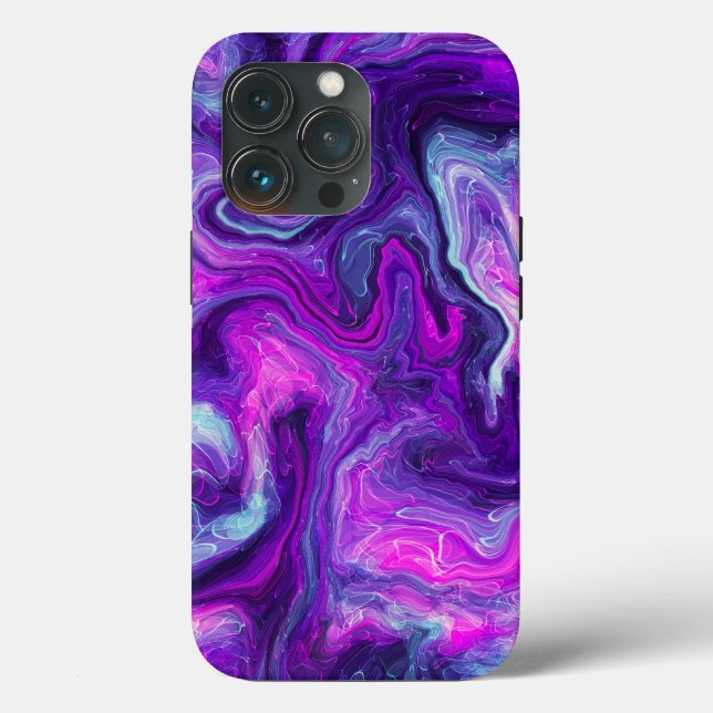 Lila, blau, rosa Marmorflüssigkeit Kunst Case-Mate iPhone Hülle (Rückseite)