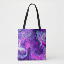 Lila, blau, rosa Marmorflüssigkeit Kunst Tasche