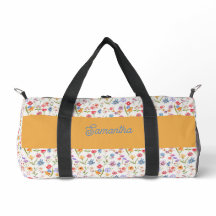Lila Blau Rote Aquarell-Wildblumen-Monogramm