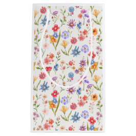 Lila Blau Rote Wildblumen-Wasserfarbe Kleine Geschenktüte