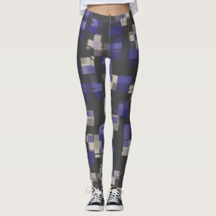 Lila Blau Schwarz Weiß Trendig Leggings