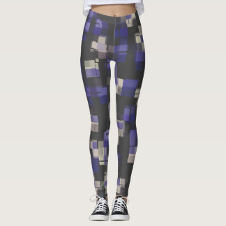 Lila Blau Schwarz Weiß Trendig Leggings