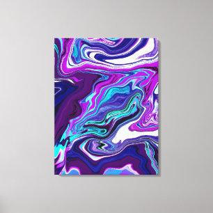 Lila, blau und Aquamarin Abstrakt Moderne Kunst Leinwanddruck