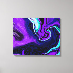 Lila, blau und Aquamarin Abstrakt Moderne Kunst Leinwanddruck