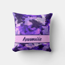 Lila Blau und Coole Abstrakte Formen Muster Kissen