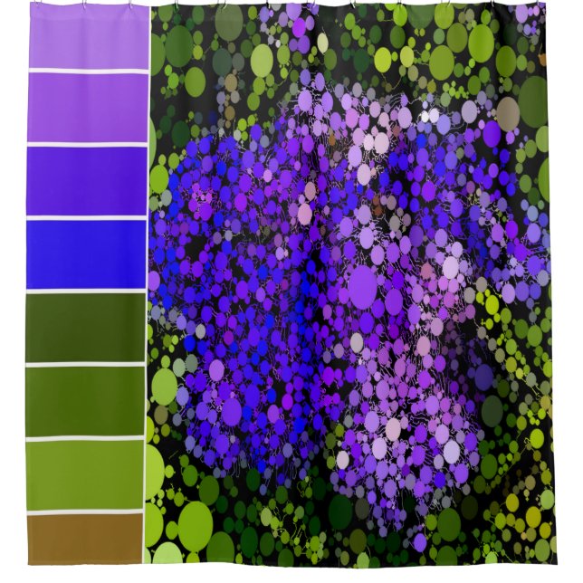 Lila, blau und grün Abstrakt Duschvorhang (Vorderseite)