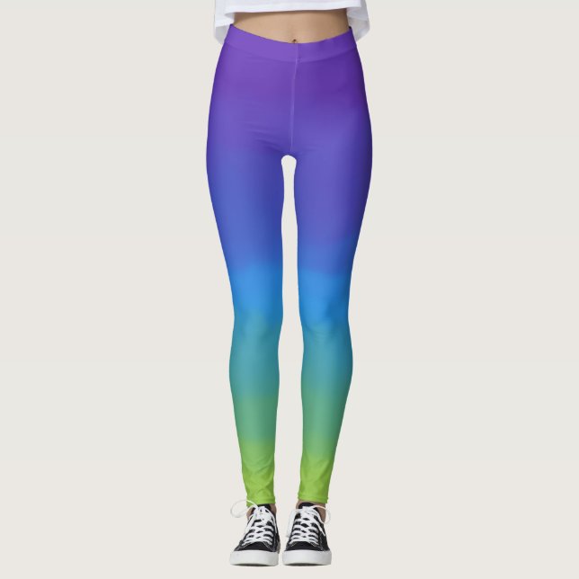 Lila, blau und grün leggings (Vorderseite)