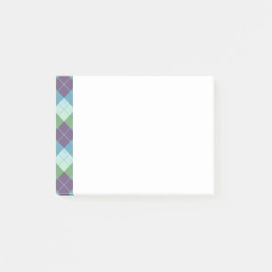 Lila Blau- und Grüne Raute Kariert Post-it Klebezettel