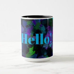 Lila, blau und schwarz Abstrakt Tasse