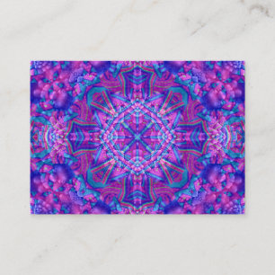 Lila & Blau Vintages Fraktal Kaleidoskop Visitenkarte