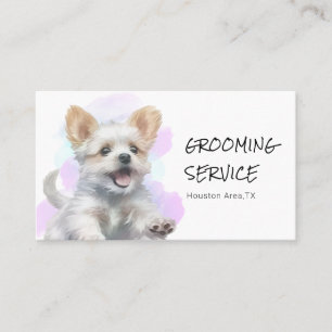 Lila/blau Wasserfarbener Pet Grooming Service Visitenkarte