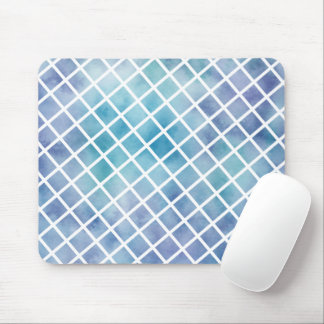 Lila blaue Aquarellfliesen Mousepad