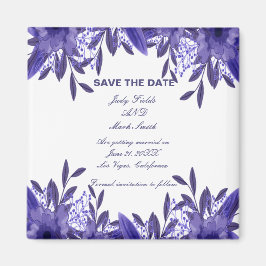 Lila blaue Blätter speichern das Datumsfenster Magnet