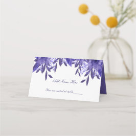 Lila blaue Blumenfolien Faltschachtel Platzkarte