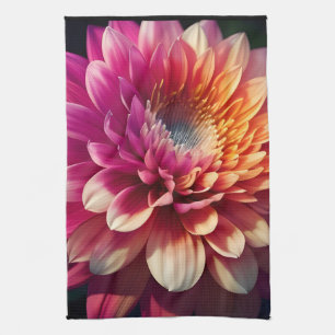 Lila-blaue Dahlia-Blume Geschirrtuch