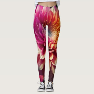 Lila-blaue Dahlia-Blume Leggings