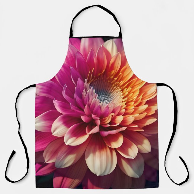 Lila-blaue Dahlia-Blume Schürze (Vorderseite)