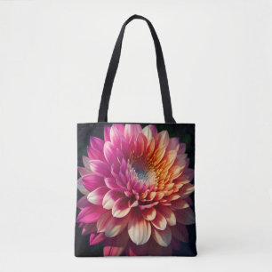 Lila-blaue Dahlia-Blume Tasche