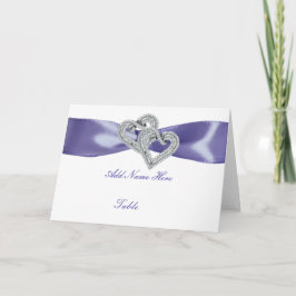 Lila blaue Diamant-Herzen geflochtene Platzkarte Karte