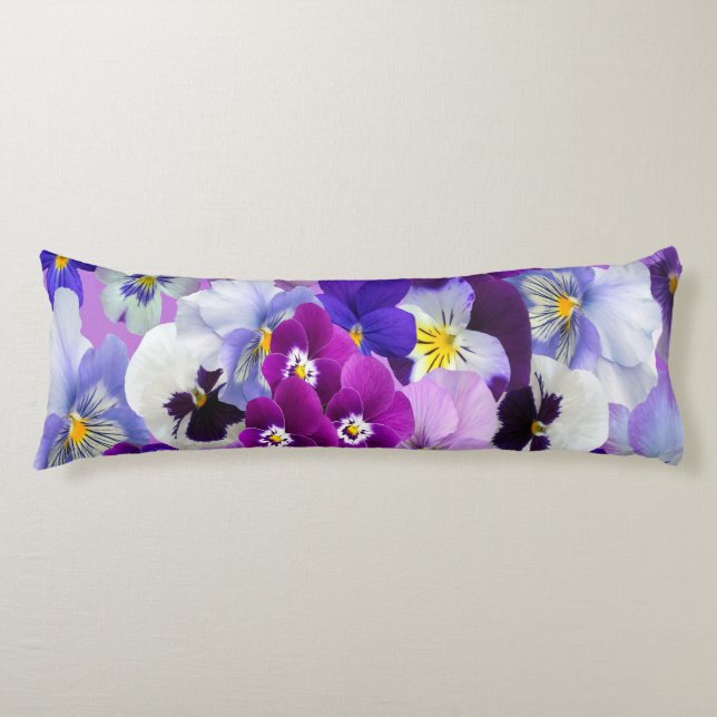 Lila-blaue Floral-Blume Seitenschläferkissen (Vorderseite)