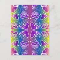 Lila, blaue, gelbe Herzmuster