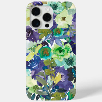 Lila, blaue, gelbe Wasserfarbe Floral iPhone Case