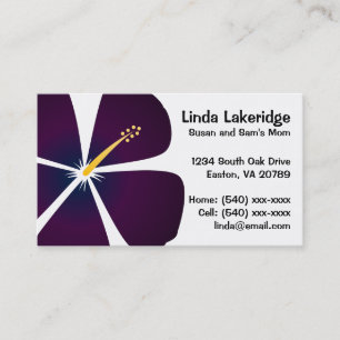 Lila/blaue Hibiskus-Blumen-Mama-Kontakt-Karte Telefonnummerkarte