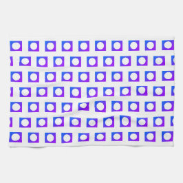 Lila blaue Kreise Quadrate 4Alex Geschirrtuch
