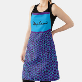 Lila blaue Kreise und dreieckiges geometrisches Mu Schürze