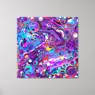 Lila, blaue Marmorflüssigkeit Kunst Leinwanddruck