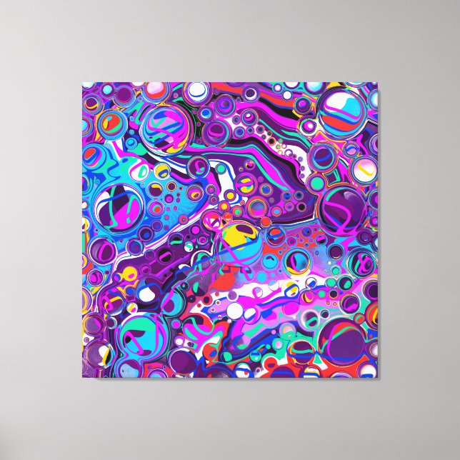 Lila, blaue Marmorflüssigkeit Kunst Leinwanddruck (Vorderseite)